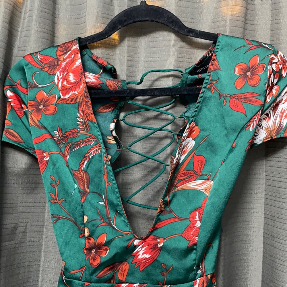 Tropical Green Cross Tie Dress